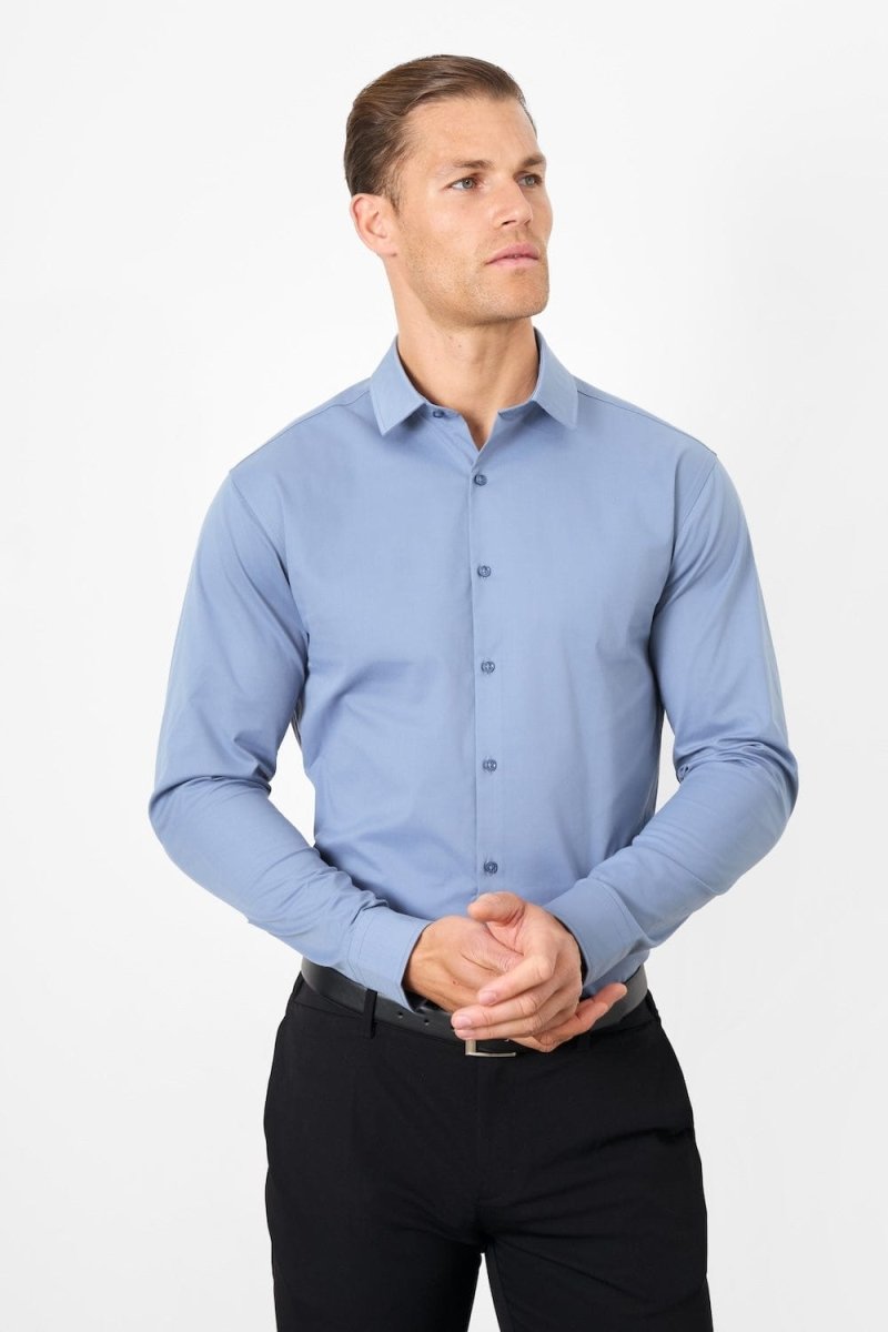 BullTech™ Stretch Dress Shirt - Steel Blue