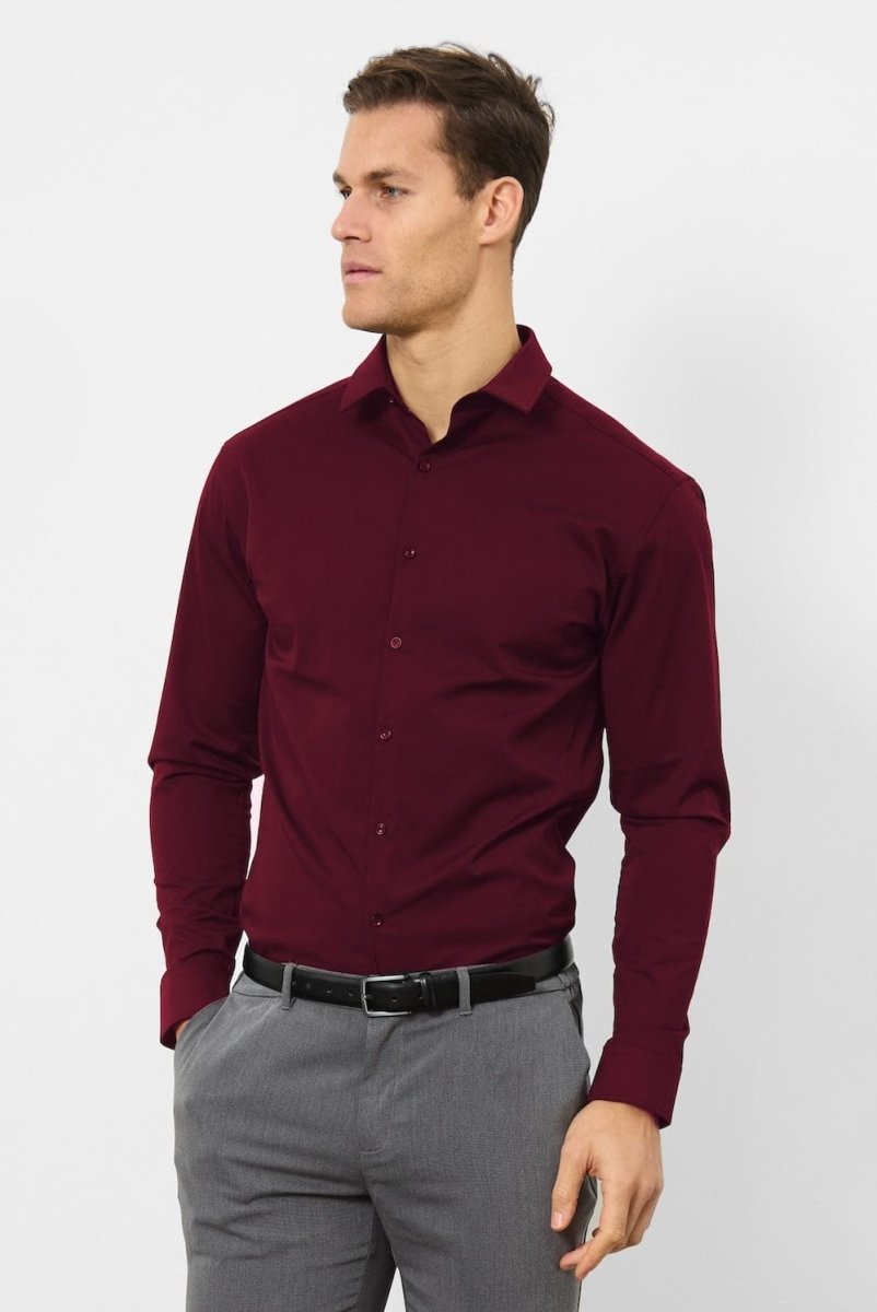 BullTech™ Stretch Dress Shirt - Burgundy