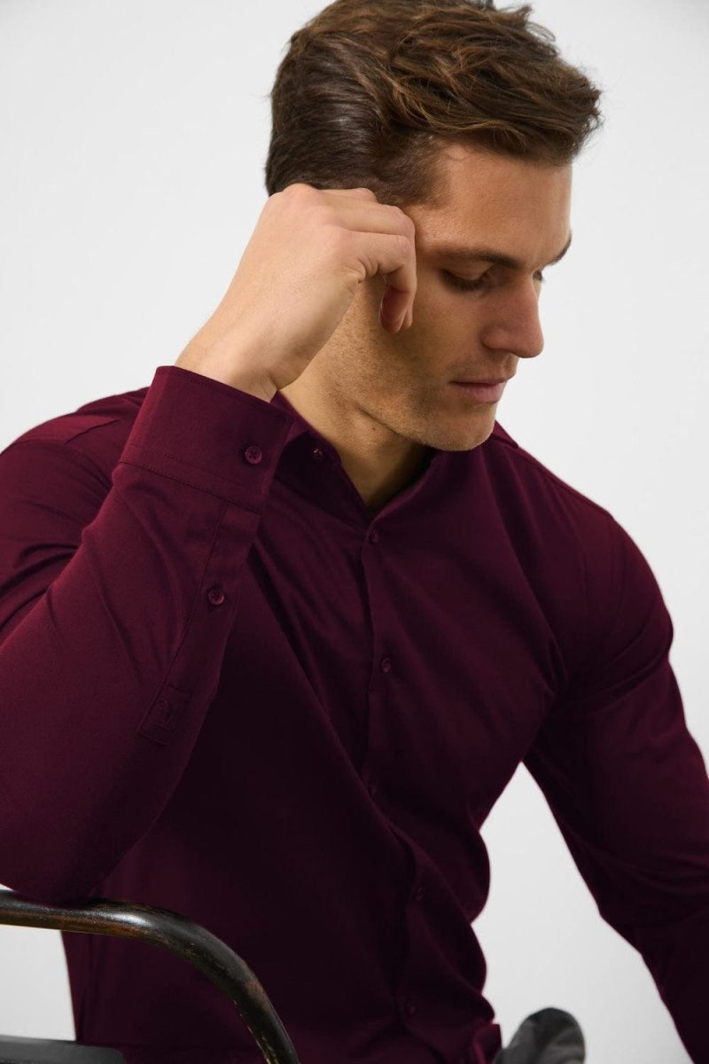 BullTech™ Stretch Dress Shirt - Burgundy