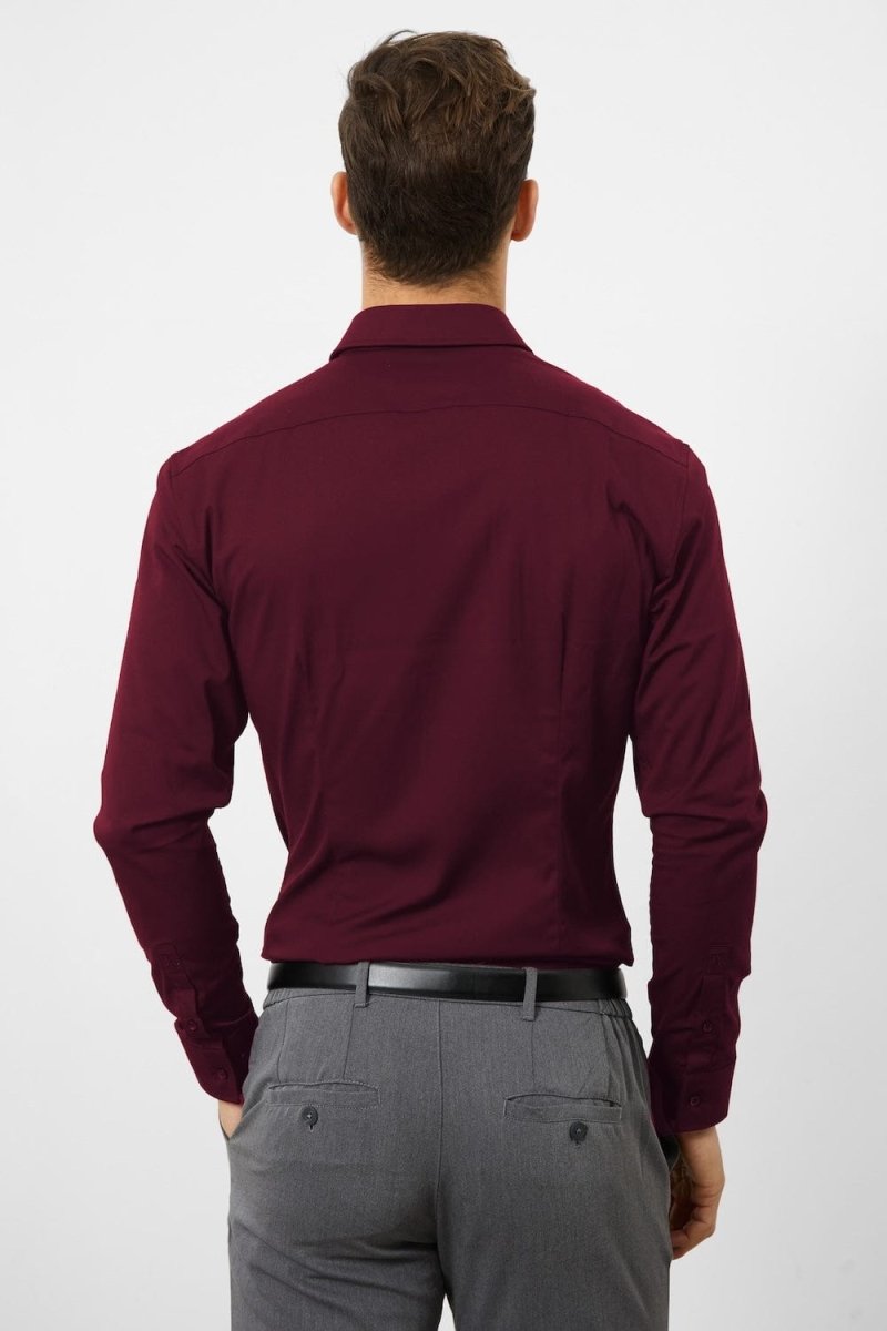 BullTech™ Stretch Dress Shirt - Burgundy