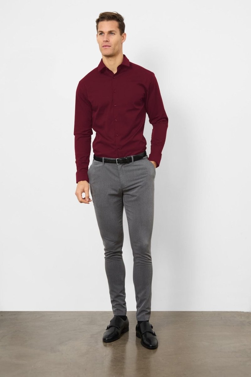 BullTech™ Stretch Dress Shirt - Burgundy