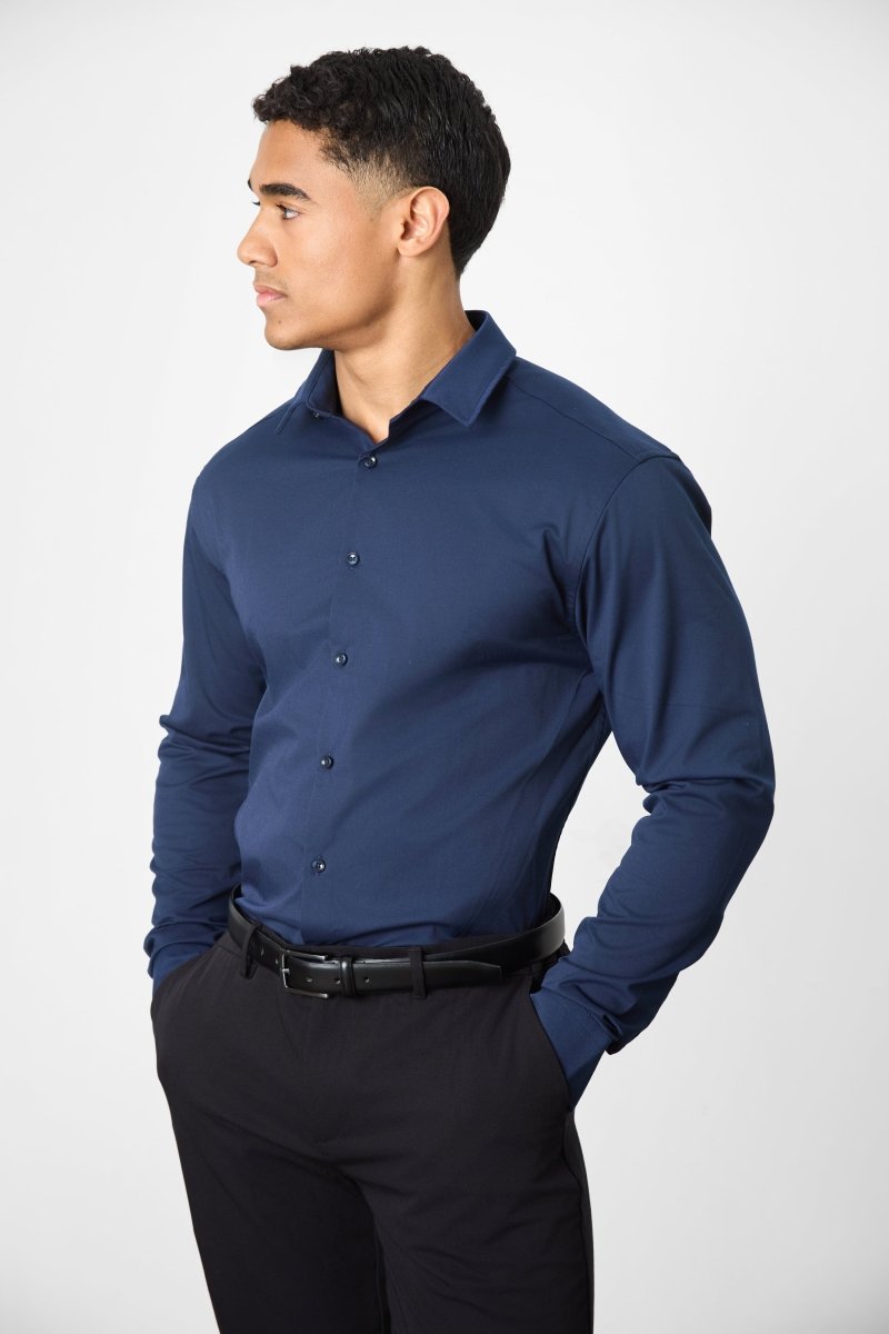 BullTech™ Stretch Dress Shirt - Navy Blue
