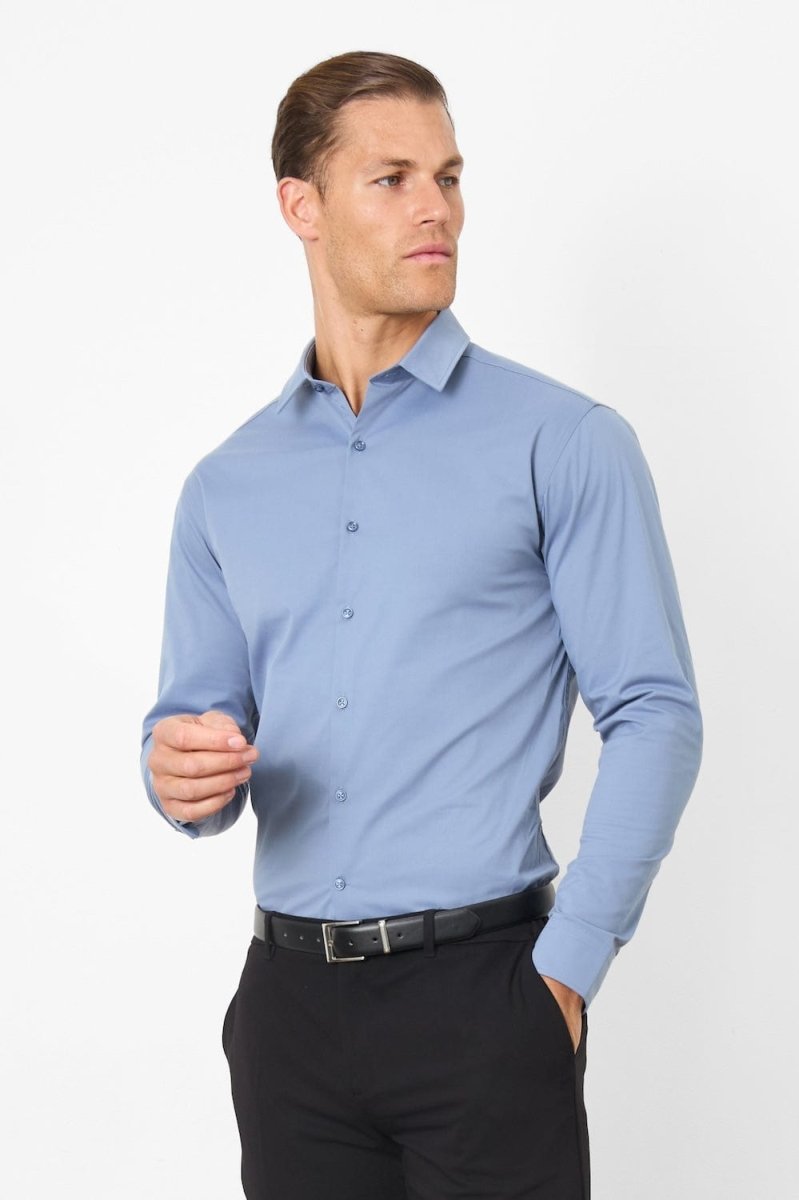 BullTech™ Stretch Dress Shirt - Steel Blue