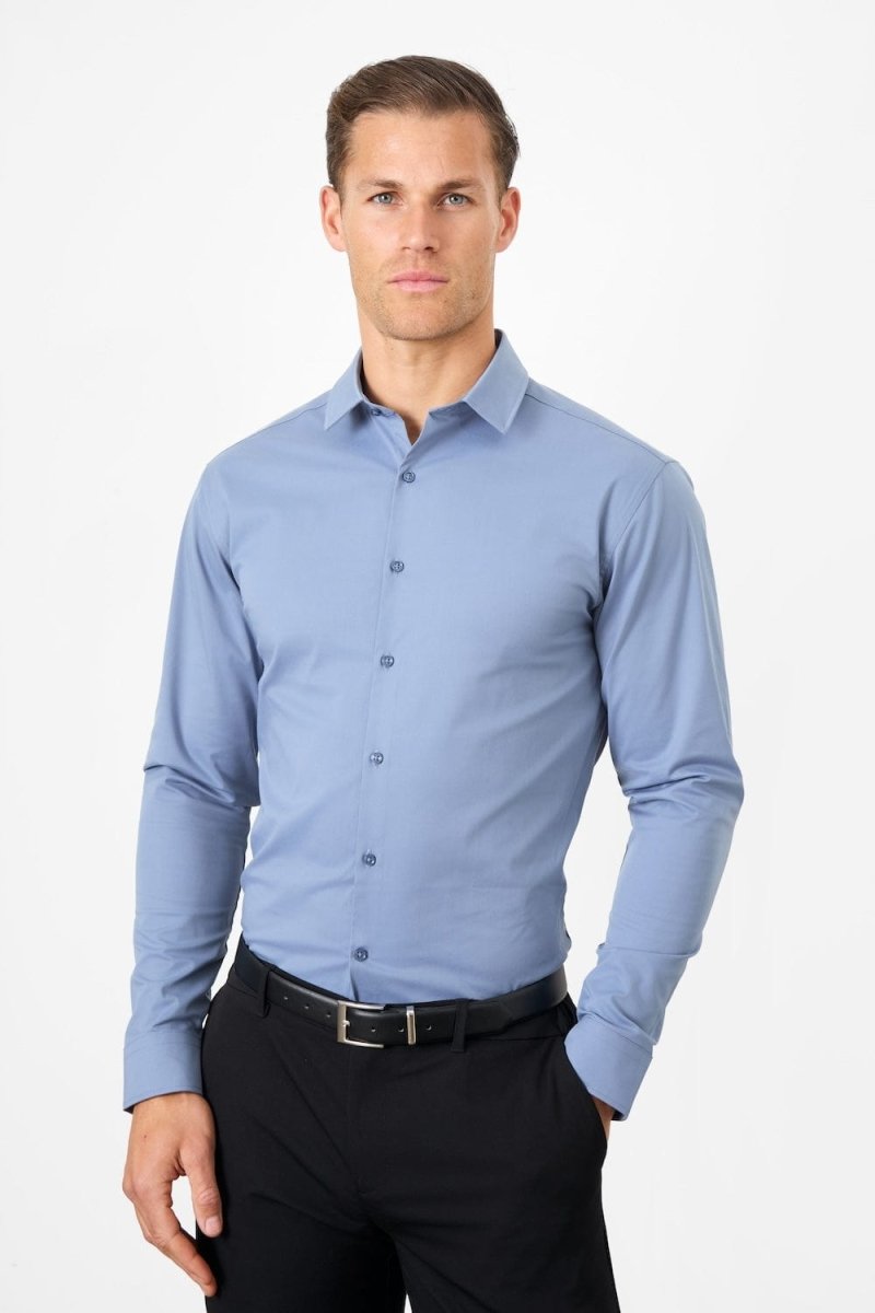 BullTech™ Stretch Dress Shirt - Steel Blue