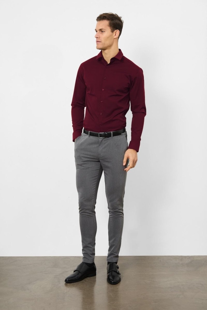 BullTech™ Stretch Dress Shirt - Burgundy