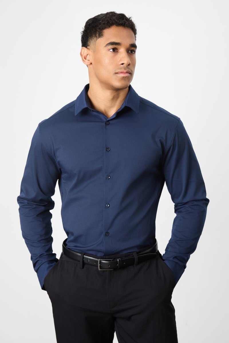 BullTech™ Stretch Dress Shirt - Navy Blue